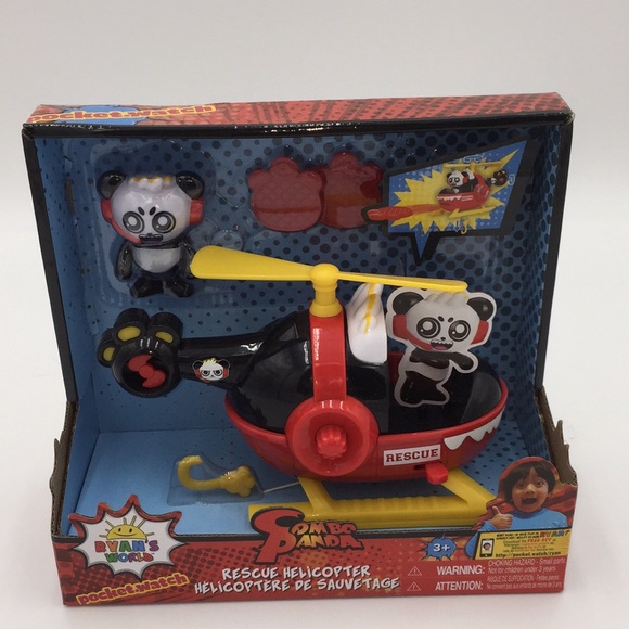 Ryan’s World Other - Ryan’s World Combo Panda 6” Rescue Helicopter Vehicle & Panda Figure NEW